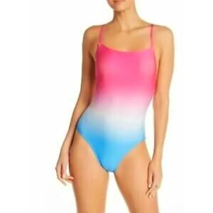 Free Press One Piece Swimsuit Women's XS Ombre Pink Blue Rainbow